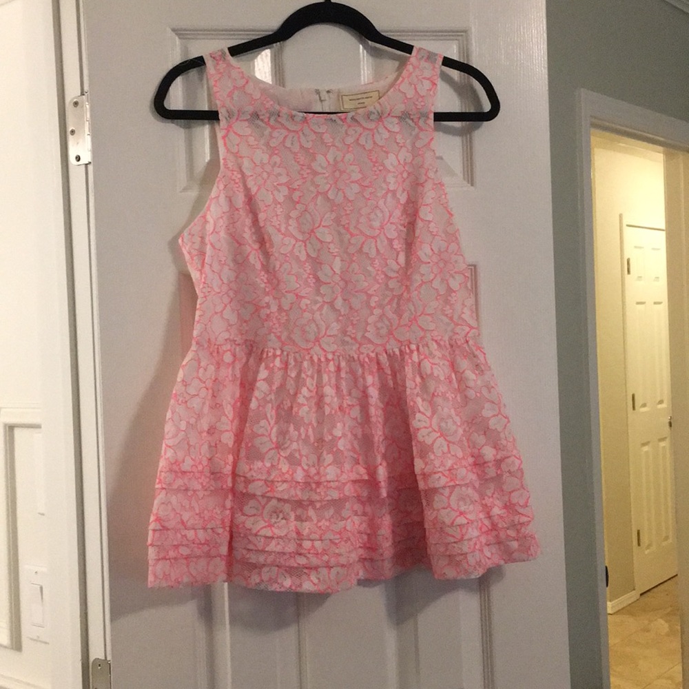 Anthropologie Moulinette Soeurs Lace Peplum Tank